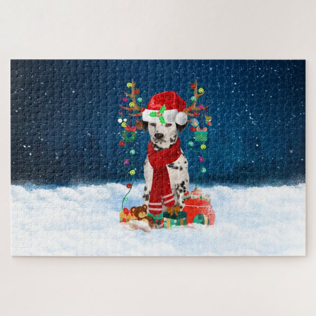 Dalmatian dog with Christmas gifts Jigsaw Puzzle (Horizontal)