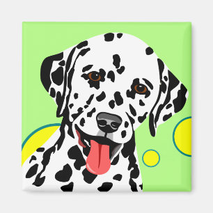Dalmatian Dog With Circles Magnet