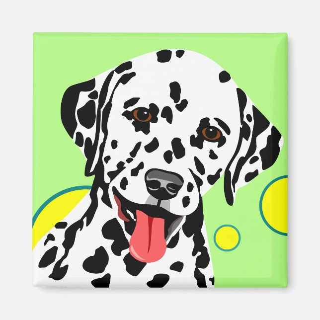 Dalmatian Dog With Circles Magnet (Front)