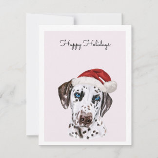 Dalmatian Dog with Santa Hat Card