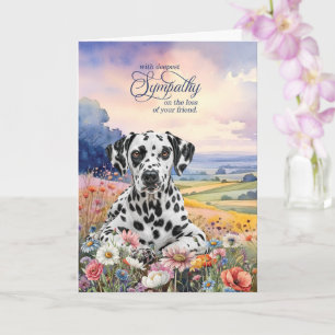 Dalmatian Dog with Wildflowers Pet Sympathy Card