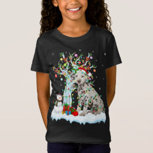 Dalmatian Dog Xmas Tree Lighting Santa Dalmatian C T-Shirt