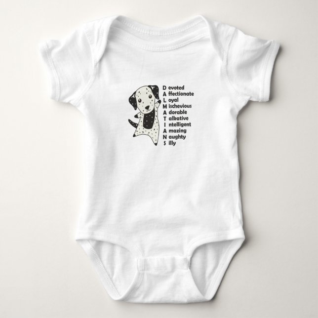 Dalmatian Dogs Characteristics Cute Dog Baby Bodysuit (Front)