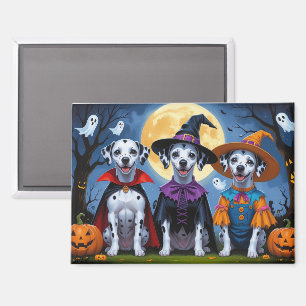 Dalmatian Dogs Pumpkin Halloween Funny Magnet