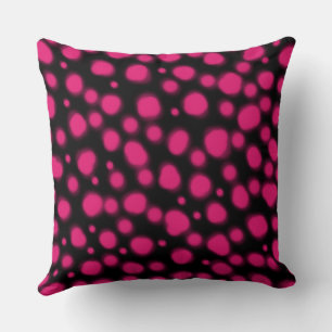 dalmatian dots animal print pink and black spot cushion
