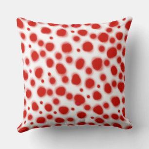 dalmatian dots animal print red and white spot cushion