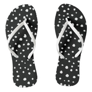 Dalmatian Dots, Dalmatian Spots, Black and White Jandals