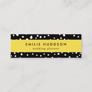 Dalmatian Dots, Dalmatian Spots, Black and White Mini Business Card