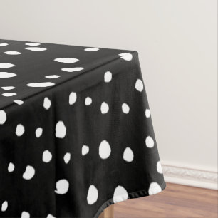 Dalmatian Dots, Dalmatian Spots, Black and White Tablecloth