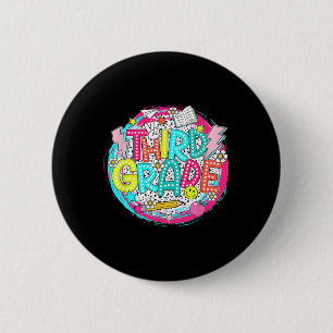 Dalmatian Dots Dream 3rd Team Third Grade Teacher  6 Cm Round Badge
