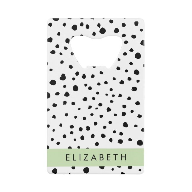 Dalmatian Dots, Spots, Black and White, Your Name (Front)