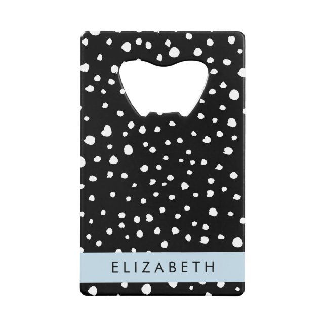 Dalmatian Dots, Spots, Black and White, Your Name (Front)