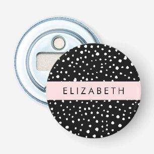 Dalmatian Dots, Spots, Black and White, Your Name Bottle Opener