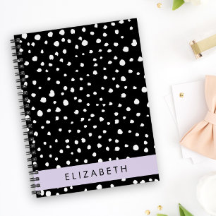 Dalmatian Dots, Spots, Black and White, Your Name Notebook