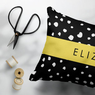 Dalmatian Dots, Spots, Black and White, Your Name Pillowcase