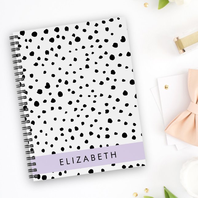 Dalmatian Dots, Spots, Black and White, Your Name Planner (Creator Uploaded)