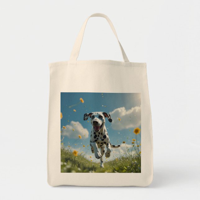 Dalmatian Elegant Grocery Tote Bag (Front)