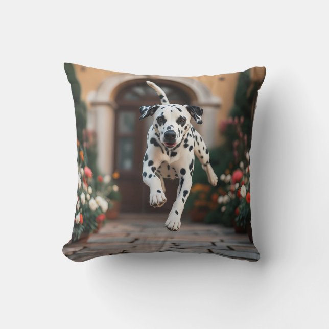 Dalmatian Elegant Throw Pillow (Front)