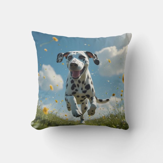 Dalmatian Elegant Throw Pillow (Front)