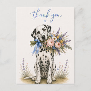 Dalmatian Flower Bouquet Thank You Postcard