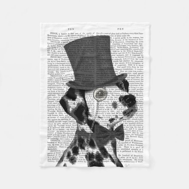 Dalmatian, Formal Hound and Hat Fleece Blanket (Front)