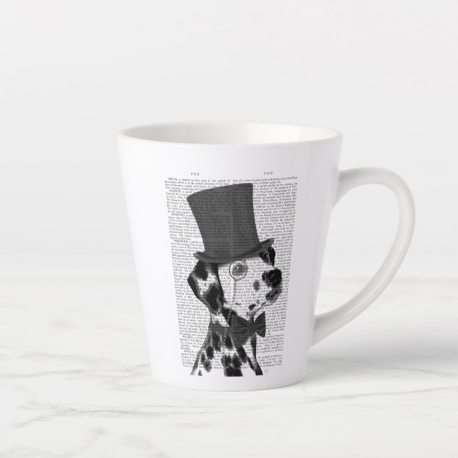 Dalmatian, Formal Hound and Hat Latte Mug (Right)