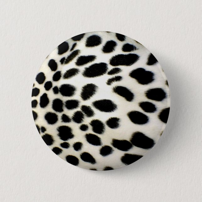 Dalmatian Fur Customise Texture Black and White 6 Cm Round Badge (Front)