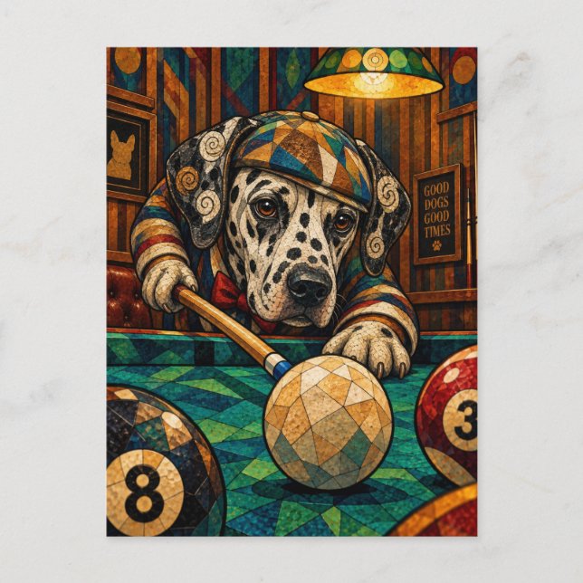 Dalmatian, Geometric Mosaic Postcard (Front)