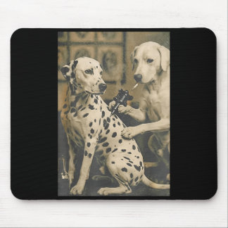 Dalmatian Getting Tattoo From Dog Artist Mouse Pad