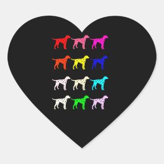 Dalmatian Gift | Dalmatian Corlorful Heart Sticker