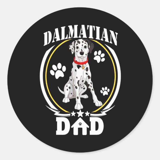 Dalmatian Gift | Dalmatian Dad Lover Gift Classic Round Sticker (Front)