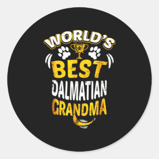 Dalmatian Gift | World's Best Dalmatian Grandma Classic Round Sticker