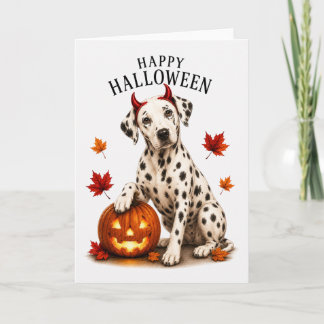 Dalmatian Halloween Devil Dog Card
