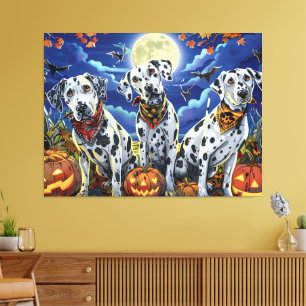 Dalmatian Halloween Spooky Canvas Print