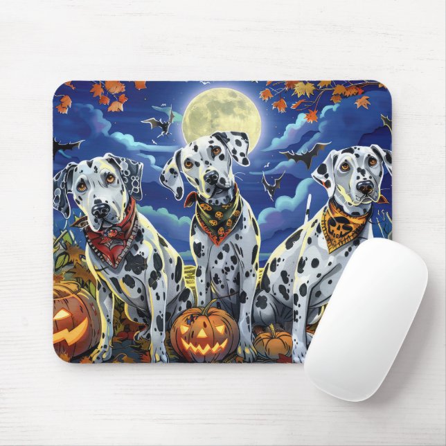 Dalmatian Halloween Spooky Mouse Pad (With Mouse)