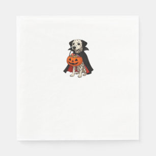 Dalmatian Halloween Vampire Dog with Pumpkin Baske Napkin