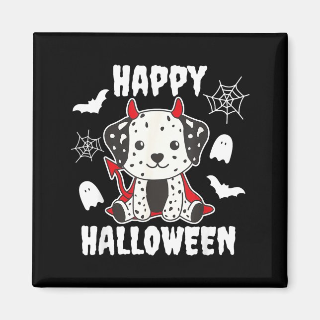 Dalmatian Happy Halloween Devil Dogs Magnet (Front)