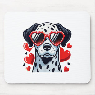 Dalmatian Heart Gles Cute Valentine’s Day Dog Love Mouse Pad