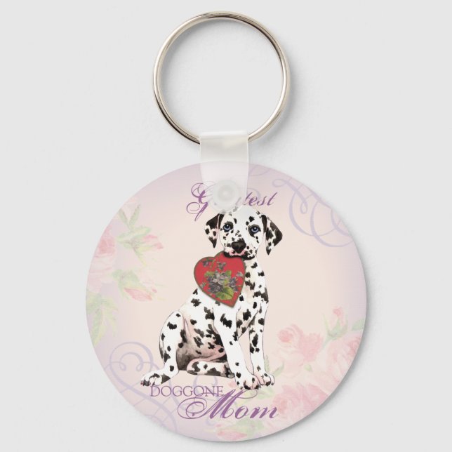 Dalmatian Heart Mum Key Ring (Front)