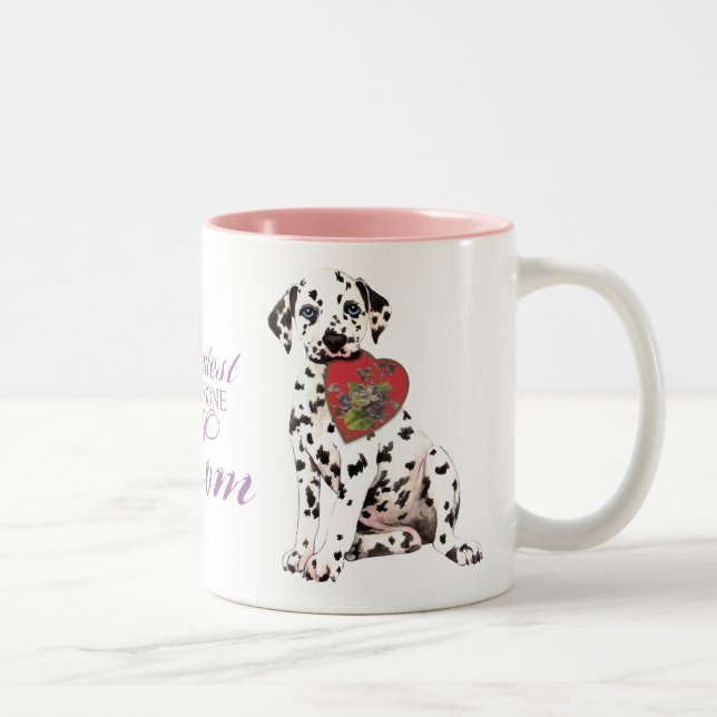 Dalmatian Heart Mum Two-Tone Coffee Mug (Right)