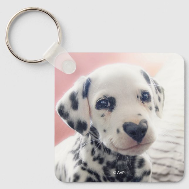 Dalmatian Heart Nose Key Ring (Front)