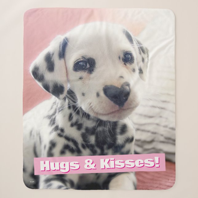 Dalmatian Heart Nose Sherpa Blanket (Front)