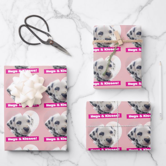 Dalmatian Heart Nose Wrapping Paper Sheet (Front)