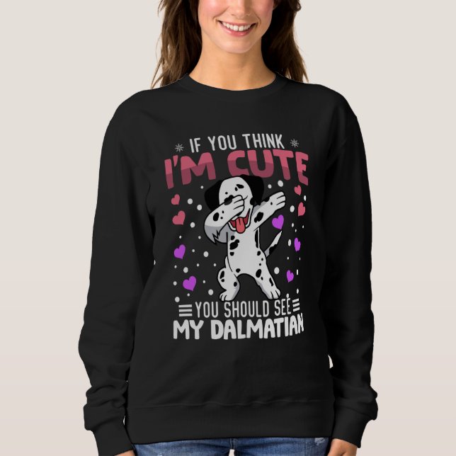 dalmatian Heart Valentine's Day Animal For Womens  Sweatshirt (Front)