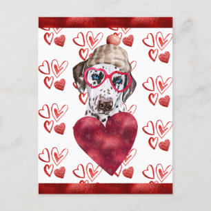 Dalmatian Hearts Dog Lover Valentine Gift Holiday Postcard