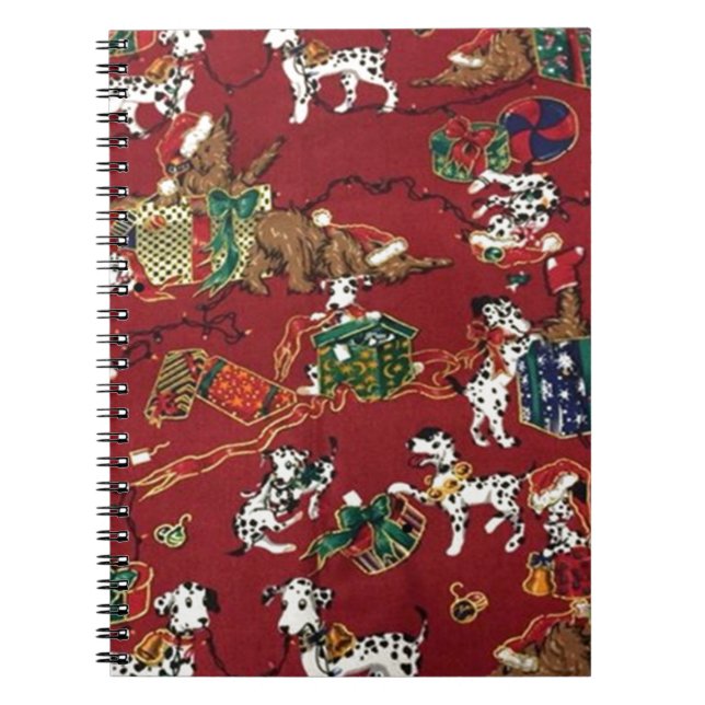 Dalmatian Holiday Print Spiral Notebook (Front)