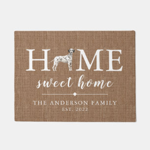 Dalmatian Home Sweet Home Personalised Doormat
