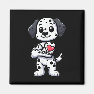 Dalmatian I Love Grandma Funny Dog Tattoo Magnet