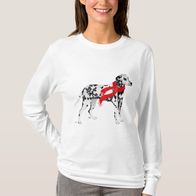 Dalmatian in a Red Scarf T-Shirt (Front)