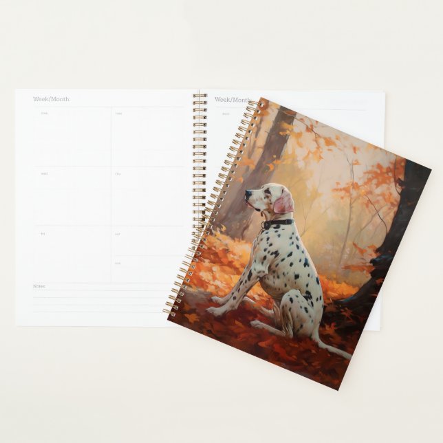 Dalmatian  in Autumn Leaves Fall Inspire  Planner (Display)